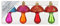 Christbaumschmuck Kunststoff 6.5cm x 4 Stück Set Pilze Weihnachtskugeln bunt Mille Fiori
