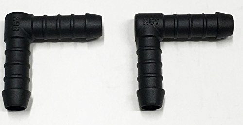 Two 8mm Elbow Plastic Barbed Connector Pipe Hose Joiner Tubing Air Fuel Piece