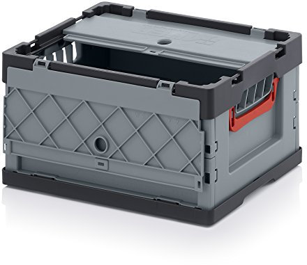 Faltbox Klappbox aus Kunststoff 40x30x22 cm mit Deckel Transportkiste Lagerbox kleine Klappkiste