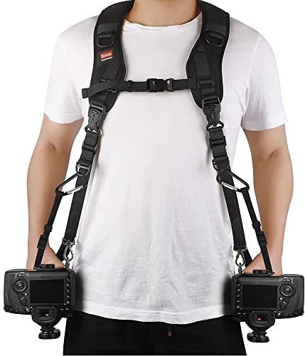 ZTO Ztowoto Cinghia per fotocamera Doppia tracolla per fotocamera Cinghia per tracolla regolabile a sgancio rapido Doppia fotocamera Tether Strap e Tether di sicurezza per DSLR SLR Camera (ztowoto-1)