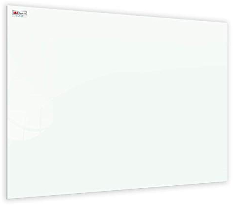 ALLboards Tableau Blanc en Verre CLASSIC WHITE 100x80cm, Tableau Magnétique sans Cadre, Verre Trempé