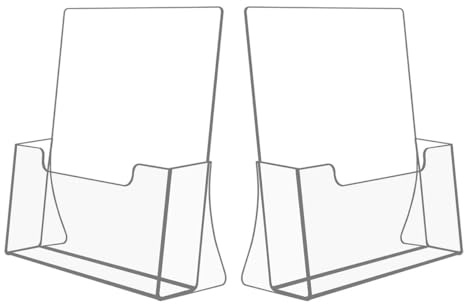 NIUBEE Acrylic Brochure Holder 8.5 x 11, Flyer Holder Stand Display, 2 Pack