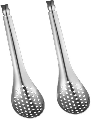 Multifunction Cooking Spoon - 2pcs Stainless Steel Small Slotted Spoon and Colander Scoop