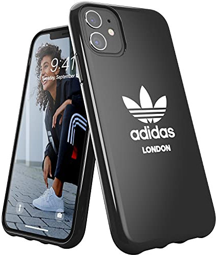 adidas Case Designed for iPhone 11 Case, Drop Tested Cases, Shockproof Raised Edges, Original London Snap Case Protective Case, Black White Logo
