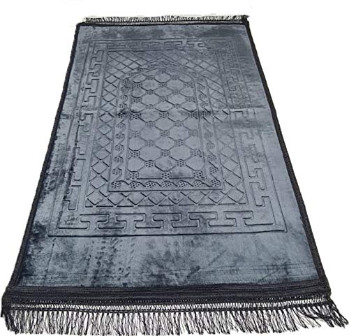 Sehr weicher Gebetsteppich von Kadirelli, Sejjade Seccade, farbecht, Namazlik-Grau