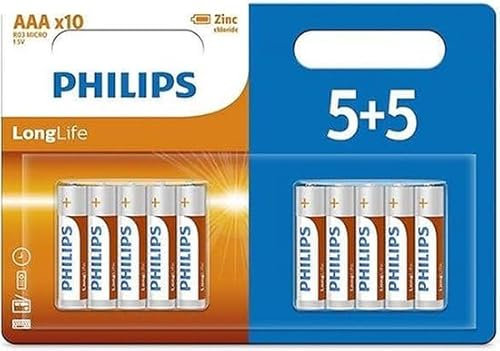 10 piles Philips AAA Longlife