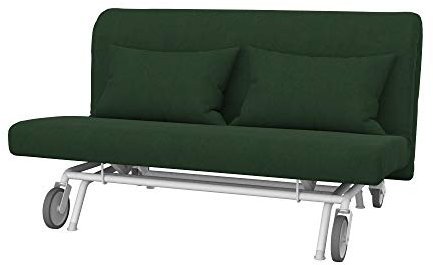 Soferia Sofabezug Kompatibel Mit PS 2er-Bettsofa Sofaüberzug Sofaüberwurf Sofaschoner Cover Einfache Reinigung Allergiefrei Wasserabweisend Majestic Velvet Flasche grün