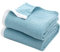 SE SOFTEXLY Kuscheldecke Baumwolle 100%, 4-lagige Weiche Kuscheldecke Musselin Tagesdecke, Bett-Überwurf Sommerdecke Sofadecke Wohndecke für Ganze Saison als Sofaüberwurf Hellblau Blanket 130x150cm