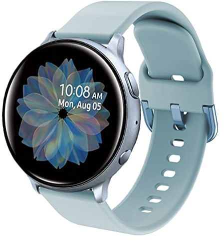 DEALELE Kompatibel mit Samsung Galaxy Watch 7 / FE / 6/6 Classic / 5/5 Pro / 4/4 Classic / 3 41mm / Active 2 / Huawei GT3 / GT2 42mm, 20mm Weiche Silikon Ersatz Armbänder (Hell blau)