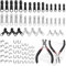 Ersatz Reißverschluss Set, 86 Stücke Reißverschluss Ersatz Reparatur Set, Reißverschluss Reparatur Set 3mm 5 mm 8mm Metall Reißverschluss, mit 2 Installieren Zange, für Jacken, Taschen, Reisegepäck