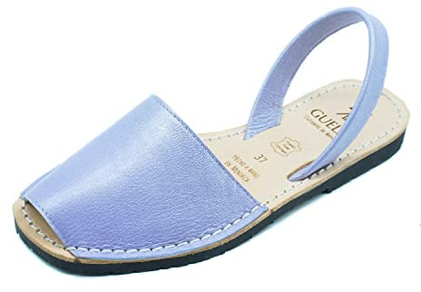 Avarcas Menorquinas Mujer de Cuero, auténticas Hechas en Menorca - Guelmi, Opera Lila, 36