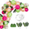 83 Stück Tropische Ballon Girlande Deko, Palmblätter Ballonstreifen, Tropische Luftballons Girlande, Tropische Luftballons Hibiskusblüten, für Partydekoration, Tropisches Thema, Strandparty