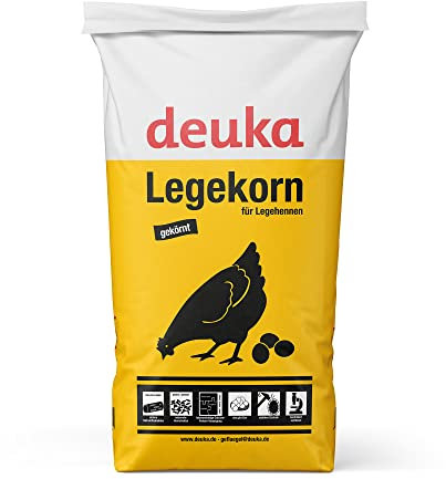 deuka Legekorn | gekörnt 5 x 5 kg | Nährstoffreich | Kombifutter zur Legehennenfütterung | Legehennenfutter | Ergänzungsfuttermittel für Legehennen