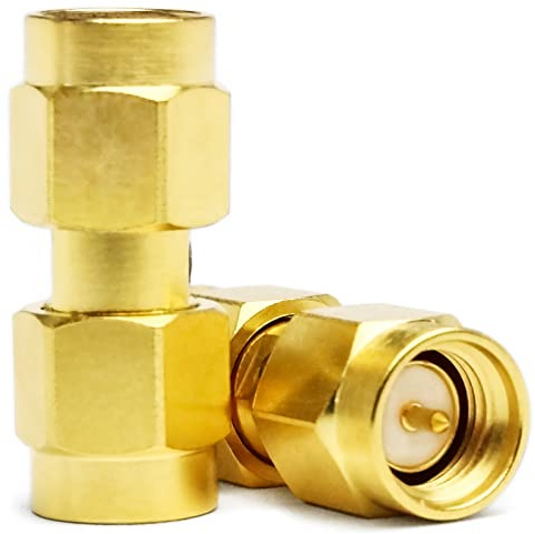 TOJOIN HF-Koaxial-Adapter-Stecker, SMA-Stecker auf Stecker, DC-12 GHz, 50 Ohm, RF-SMA-Adapter für RF-Kabel, Koppler-Antenne, Verlängerungskabel, WLAN, 2 Stück
