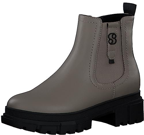 s.Oliver Damen Chelsea Boots mit Reißverschluss Vegan, Braun (Taupe), 41 EU