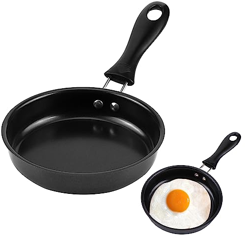 JSMTKJ Mini-Pfanne für ein Ei, Mini Bratpfanne, Antihaftbeschichtung Bratpfanne mit Isolierschutzgriff zum Braten von Eiern, Speck, Schinkenscheiben, Steaks