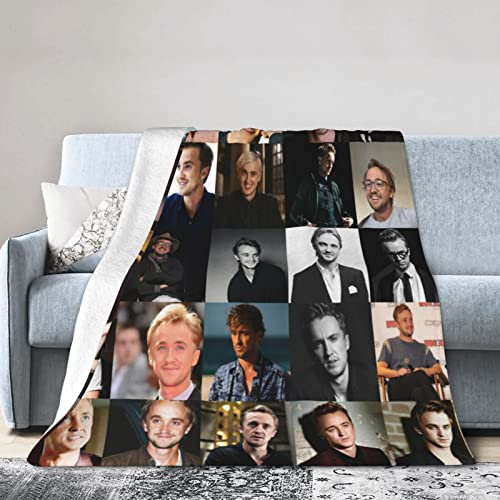 LOUJIN Tom Draco Felton Malfoy Decke, ultraweich, leicht, Flanell-Fleece-Überwurf, Decke für Klimaanlage, Couch, Sofa, Bett, Schwarz