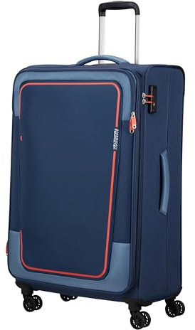 American Tourister Pulsonic - Spinner L, Expandable Suitcase, 81 cm, 113/122 L, Blue (Combat Navy)