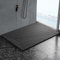 Rainsworth SMC Duschwanne 120x90 cm, Rechteckig Duschwanne mit Abdeckung, Duschtasse Steinoptik mit Antirutsch Sechseckige Textur, Schwarz Duschbecken mit Gefälle