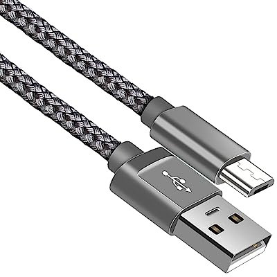 Micro USB Cable, Android Charger Cable. Fast Charging Cable Nylon Braided Lead for Samsung Galaxy S7 Edge S6 S5 J7 J6 J5 J3 Note 5 A6 A10, Huawei Y7 Y6, Kindle, Xbox, PS4 (1 Meter)
