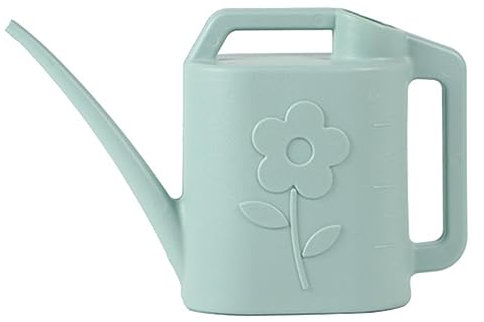 Gralara Regadera Regadera de Flores 4L con asa Regadera Ligera de Alta Capacidad Moderna para Flores de Plantas, jardín, casa Bonsai, Verde Claro
