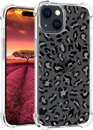 Topgraph Case Compatible for iphone 15 Leopard Cheetah Cute Clear For Women Girly Designer Girls, Cute Silicone Transparent Phone Case Leopard Cheetah Print Design Compatible with iphone 15
