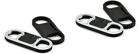 Uonlytech 2pièces Câble De Charge Multifonctionnel USB avec Ouvre-Bouteille Porte-clés Transfert De Données Et Charge Noir