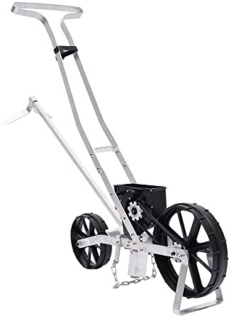 LANNADD Aluminium Garten Sämaschine, Handsämaschine Sämaschine Drillmaschine Einzelkorn Sämaschine, Aluminium Seeder Trommelsieb für Kopfsalat Rüben Endivien Kohl Zwiebeln Tomaten (63.5cmX48cmX40cm)
