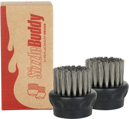 Sizzle Buddy Replacement Brush Heads (Set of 2) - Extend the Life of Your Ultimate BBQ Cleaning Solution