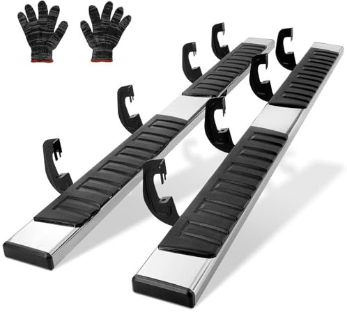 VEVOR 6 Zoll Trittbretter kompatibel mit 2007–2018 Chevy Silverado/GMC Sierra 1500 Crew Cab/2019 2500HD 3500HD 1500 LD, 201 Edelstahl-Seitentrittbretter, Tragkraft 227 kg, 2-teilig