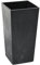 Gordanluk Tall planter Concrete effect plant pot Designed Flowerpot with plant riser extra large plant pots indoor plant pots outdoor flower pot (Concrete Effect Black, 14 x 26cm)