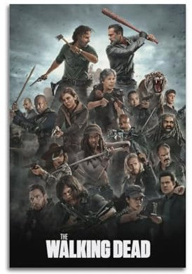 VZRSQZK The Walking Dead TV-Poster, dekoratives Gemälde, Leinwand, Wandposter und Kunstdruck, modernes Familienschlafzimmer, Dekoration, Poster, 20 x 30 cm