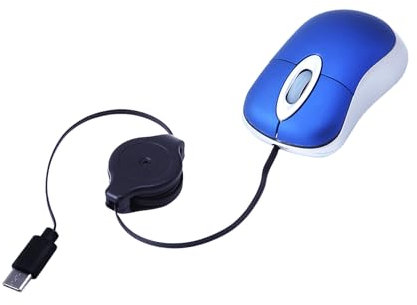 LARUISEE USB-C-Maus, kabelgebunden, für Laptops, optische Reisemaus, einziehbares Kabel für PC, Desktop-Maus, Notebook-Maus, einziehbares Kabel, USB C
