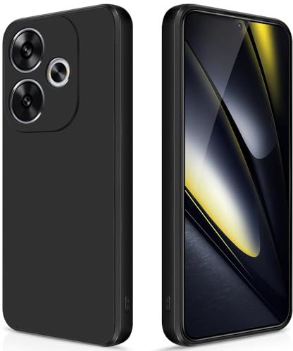 GiiYoon Funda para Xiaomi Poco F6 5G, Case de Silicona Suave de TPU Carcasa Protector de Goma Fexible Prueba Liviano y a Delgado de Golpes Antirrayas para Teléfono (Negro)