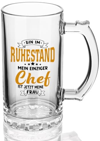 Joymaking Biergläser Pension Geschenk, Ruhestand, Renteneintritt für Frau Männer, Rentner, Rente, Rentenbeginn - Bierkrug für Männer 500ml