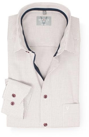 Marvelis Hemd Comfort Fit bordeaux/weiss gemustert 7024.64.35, Kragenweite/Größe:46