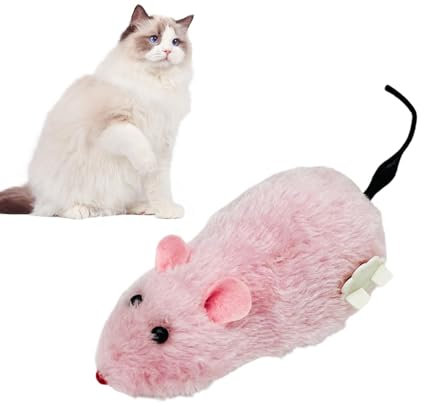 Wind up Racing Mice Wind up Indoor Cat Plush Hunting Toy Realistic Mice Toy for Cats, Clockwork Running Toy