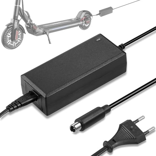 JIZZU Caricatore Monopattino Elettrico, 42V 2A AC Adattatore Hoverboard, per Scooter Elettrico a Batteria 36V, per Connessione DC 5,5 mm 2,5 mm, per Xiao mi/Ninebot/NovaMile/Aovo