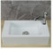 XRB2050 Blanc Lavabo Mural en Résine, 40x20x11cm/16x8x4inch Lavabo Rectangulaire à Suspendre, Lavabo Comptoir | Montage Mural avec Bonde pour Salle de Bain et Les Toilettes B Robinet Froid Simple