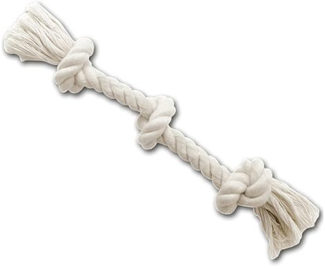 JACK AND VANILLA, Corda in Iuta Naturale a 3 Nodi per Giochi interattivi, Leggera e Durevole, Ideale per Cani di Piccole e Medie Razze, 30 cm, Colore Naturale, Modello Revive Toys