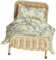Harilla 1:12 Puppenhaus Doppelbett Modell Rattan Mini Bett Miniatur Möbel Dekor Modell, Puppenhaus Miniatur Bett, für Arbeitszimmer Dekoration, B