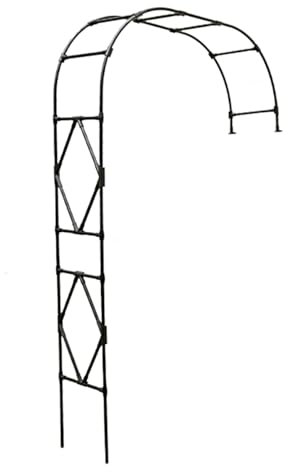 Metall-Gartenlaube, Rankgitter für Wand, achteckig, Kletterstützrahmen, schwarz, 2,1 m