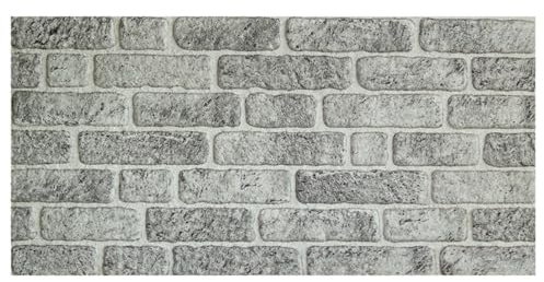 3D Wandpaneele Steinoptik, 50x100 cm Ziegelsteinoptik Wandpaneele, Leichte Styropor Wandverkleidung in Backsteinoptik für Wohnzimmer, Schlafzimmer, Einfache Montage, DIY, mit Schall- und Wärmedämmung