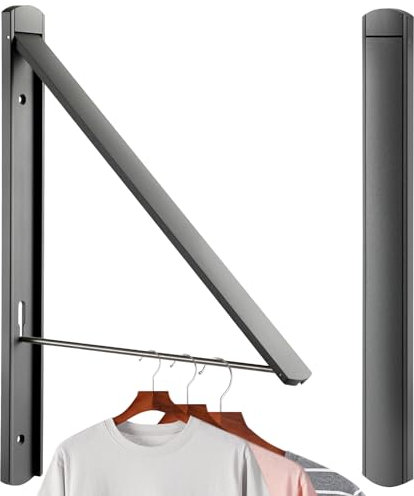 RELONGGI Kleiderhaken Klappbar kleiderwandhaken Wäschelüfter Wand Aussenbereich Klapphaken Haken Kleiderständer Wandhaken Kleiderlüfter Garderobenhaken für Ecken, Balkon, Badezimmer (Gray)