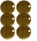 Gettimore 6 Pack Stainless Steel Toilet Seat Hinge Fixings Covers 60mm Diameter Gold Top Fix Bathroom Accessory
