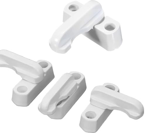 KUMSODE 4 Serrure de Fenêtre-Alliage de Zinc-4PCS Blanc Verrou de Porte-Sécurité Domestique Pour Divers Porte Fenêtre- Sécurité de Maison la UPVC/PVC