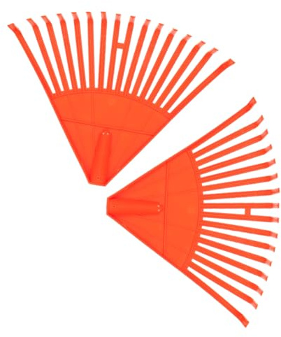 TOYANDONA 2pcs Plastic Lawn Rake 16 Teeth Garden Leaf Rake for Leaves and Grass Orange Hand Tool for Yard and Lawn Cleanup