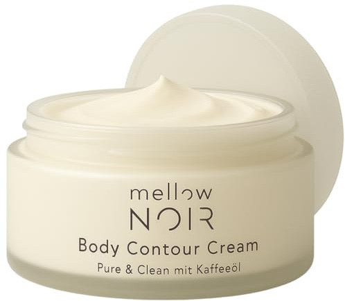 mellow NOIR Body Contour Cream 200ml Bodylotion | gegen Cellulite und Schlaffe Haut, für feste Konturen an Bauch, Beinen und Oberarmen, zieht schnell ein ohne zu fetten
