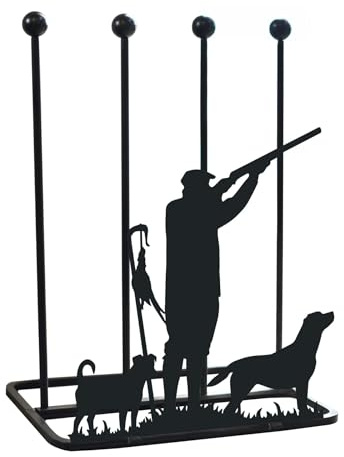 Steel 'Game Season Jack Russell & Labrador' Black Double Welly Boot Rack Handmade Metal Boot Holder Stand Sturdy Outdoor Footwear Storage for Garden Porch or Entryway Decor