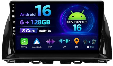 MISONDA 6G + 128G Android 16 Autoradio Für Mazda CX-5 (2012-2015) Kabelloses CarPlay Android Auto 10 Zoll IPS Stereo mit DSP Mirror Link Bluetooth WiFi GPS FM/RDS SWC Kamera+Mic